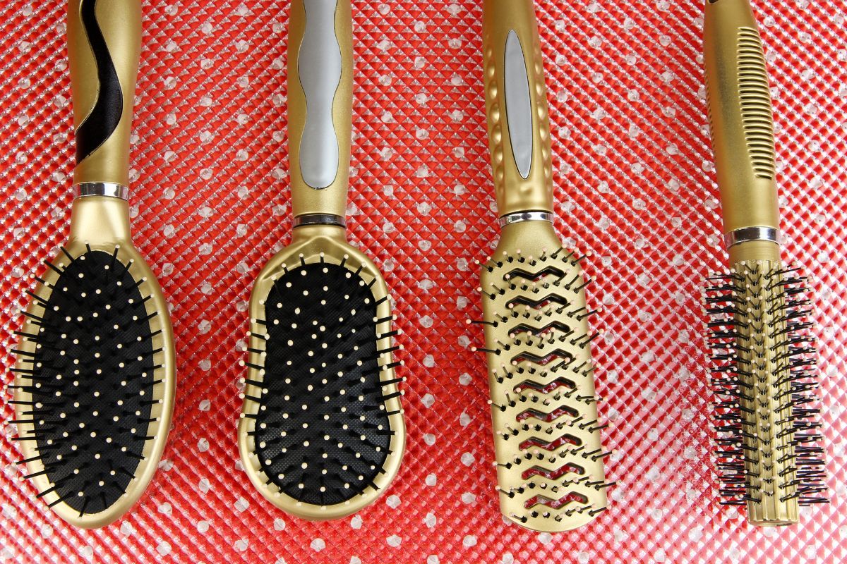 Four hairbrushes on the table